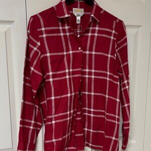 Talbots Red Plaid Blouse